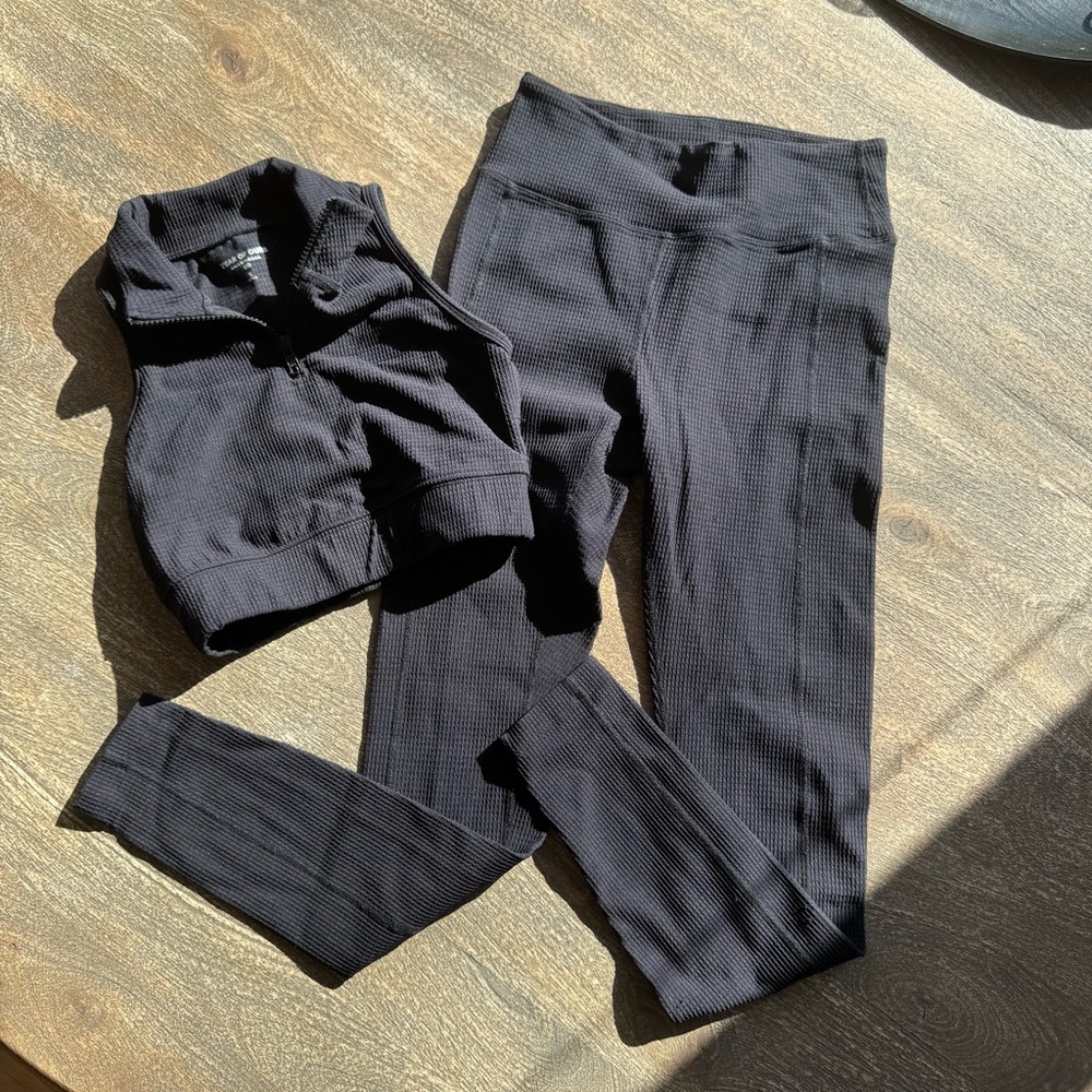 Year of Ours Gabriella bra + leggings waffle Ribbed set